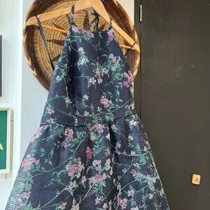 Floral organza look floral patterned halter neck wedding/prom/occasion dress